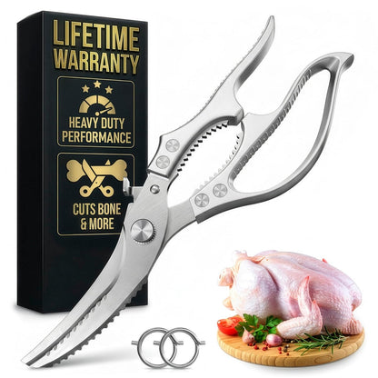2 in 1 Kitchen Scissors for Food with Cutting Board, Safety Lock
