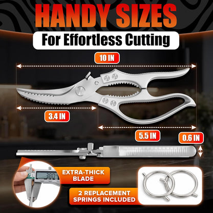 2 in 1 Kitchen Scissors for Food with Cutting Board, Safety Lock