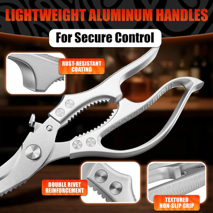 2 in 1 Kitchen Scissors for Food with Cutting Board, Safety Lock