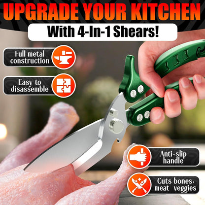 2 in 1 Kitchen Scissors for Food with Cutting Board, Safety Lock
