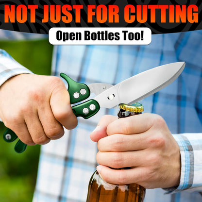 2 in 1 Kitchen Scissors for Food with Cutting Board, Safety Lock