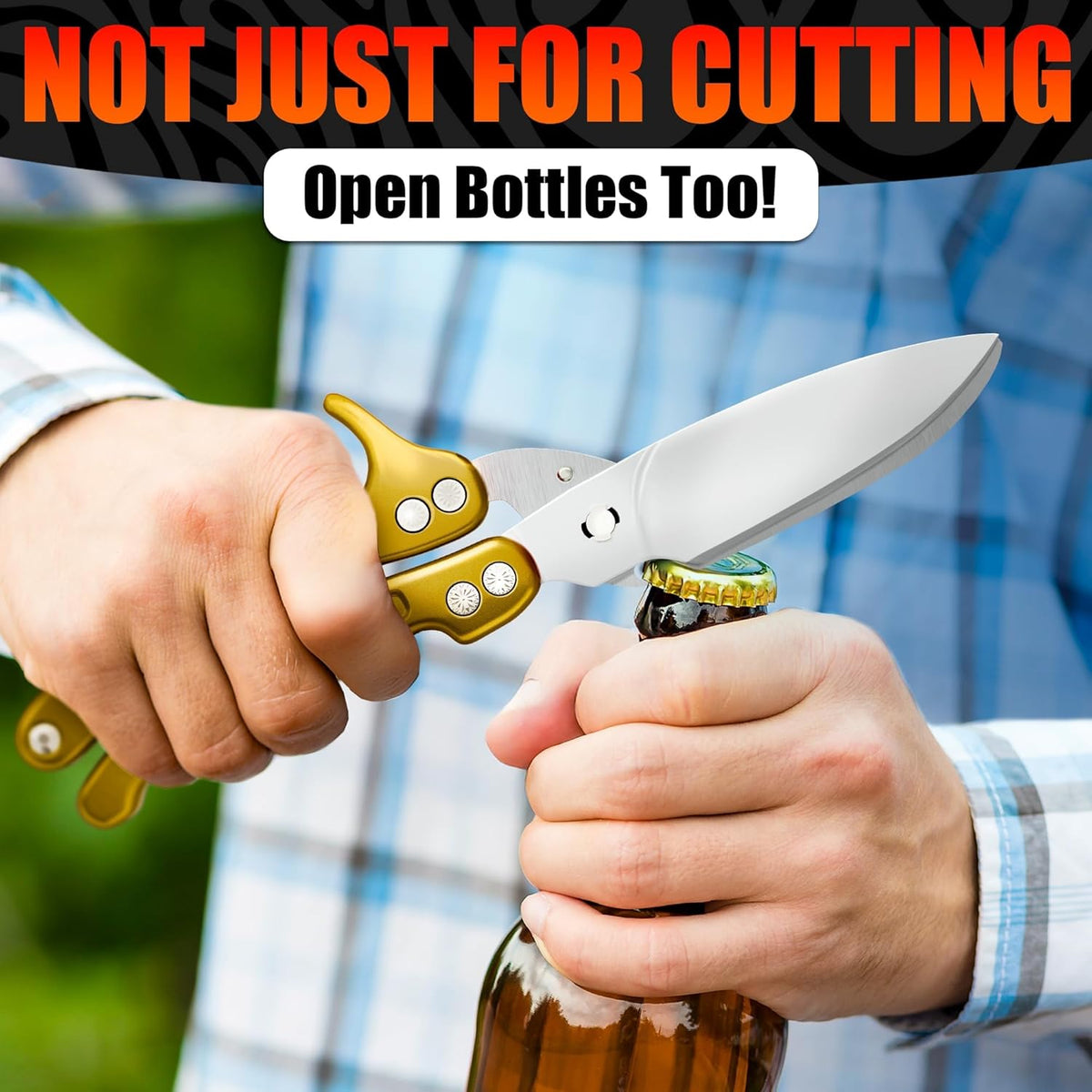 2 in 1 Kitchen Scissors for Food with Cutting Board, Safety Lock