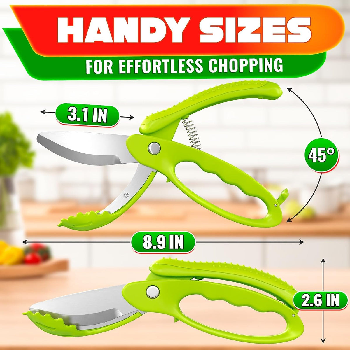 2 in 1 Kitchen Scissors for Food with Cutting Board, Safety Lock