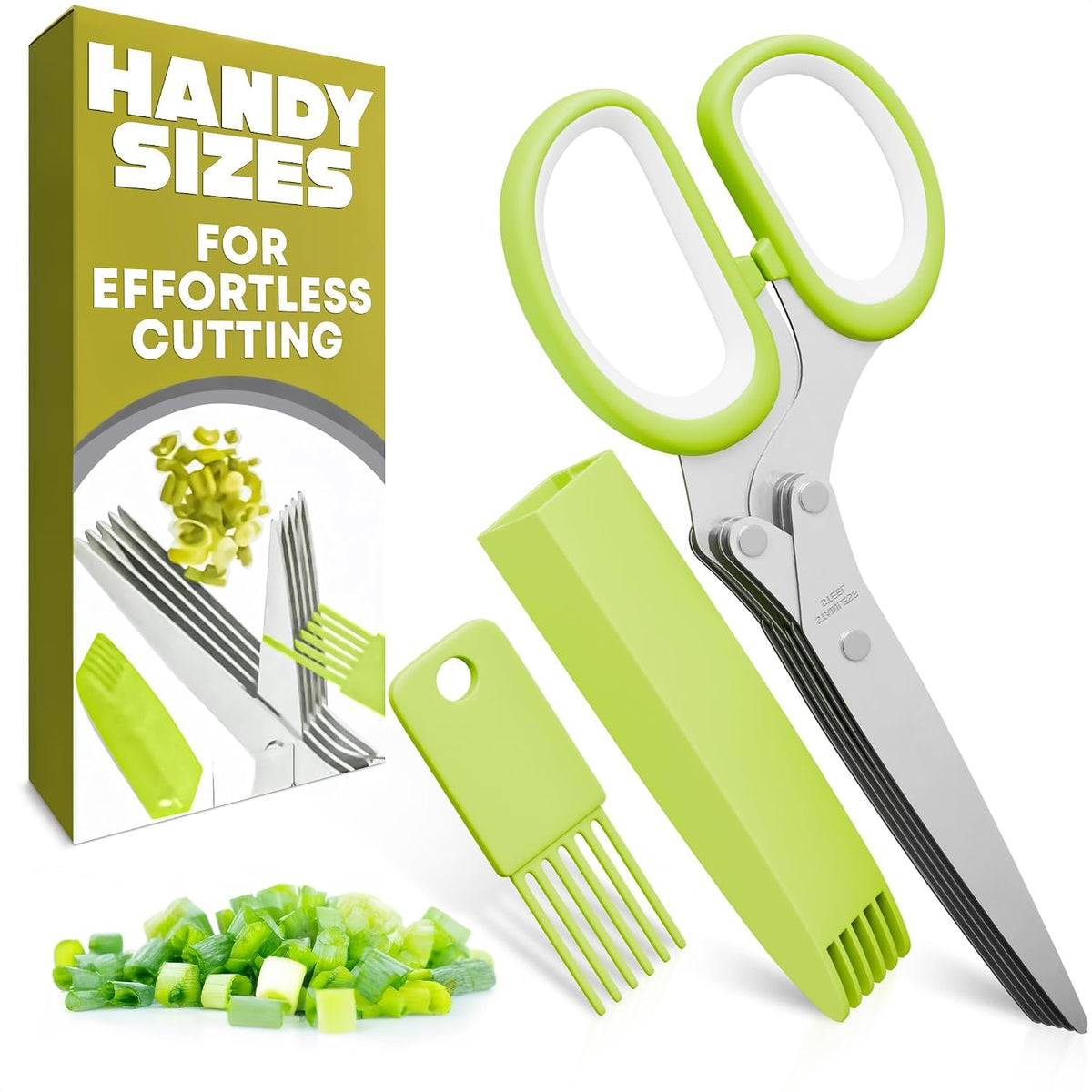 2 in 1 Kitchen Scissors for Food with Cutting Board, Safety Lock