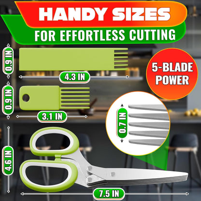 2 in 1 Kitchen Scissors for Food with Cutting Board, Safety Lock