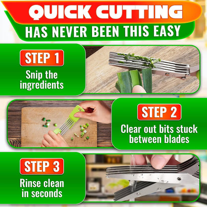 2 in 1 Kitchen Scissors for Food with Cutting Board, Safety Lock