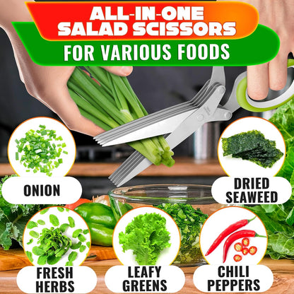 2 in 1 Kitchen Scissors for Food with Cutting Board, Safety Lock