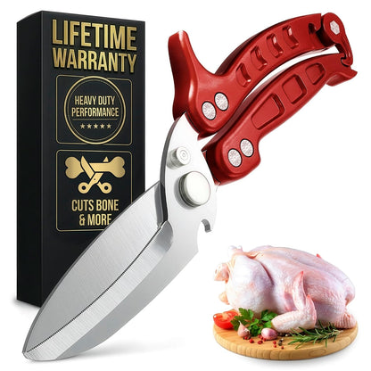 2 in 1 Kitchen Scissors for Food with Cutting Board, Safety Lock