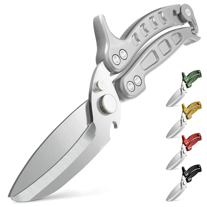 2 in 1 Kitchen Scissors for Food with Cutting Board, Safety Lock