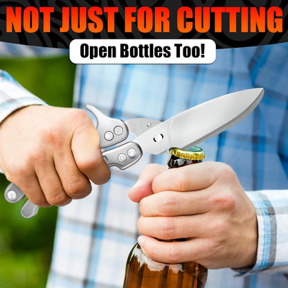2 in 1 Kitchen Scissors for Food with Cutting Board, Safety Lock