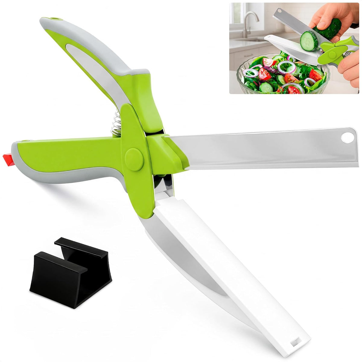 2 in 1 Kitchen Scissors for Food with Cutting Board, Safety Lock