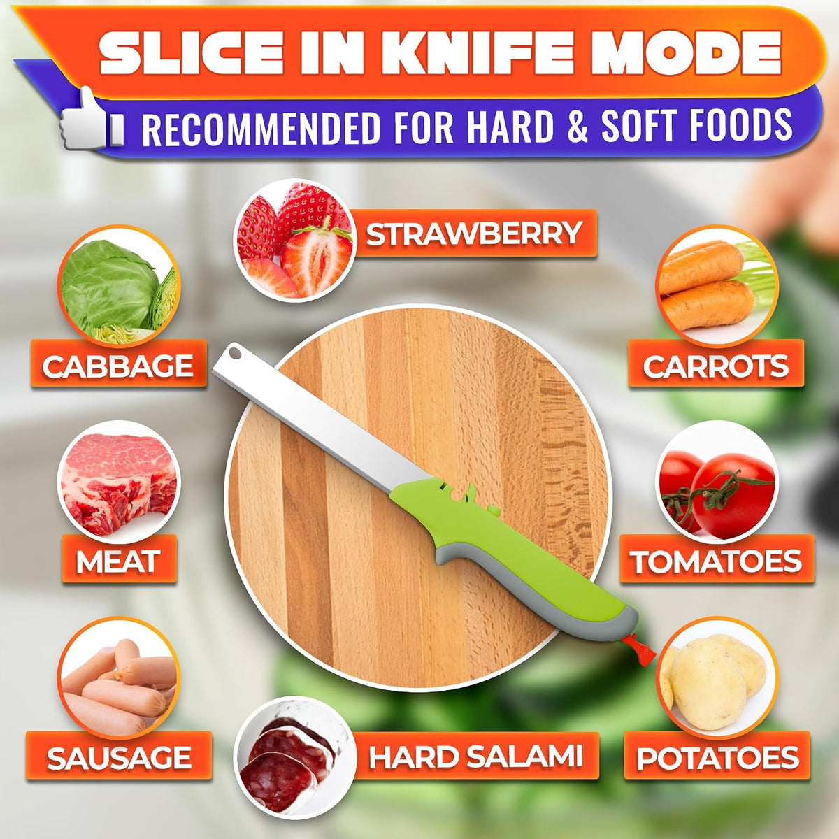 2 in 1 Kitchen Scissors for Food with Cutting Board, Safety Lock
