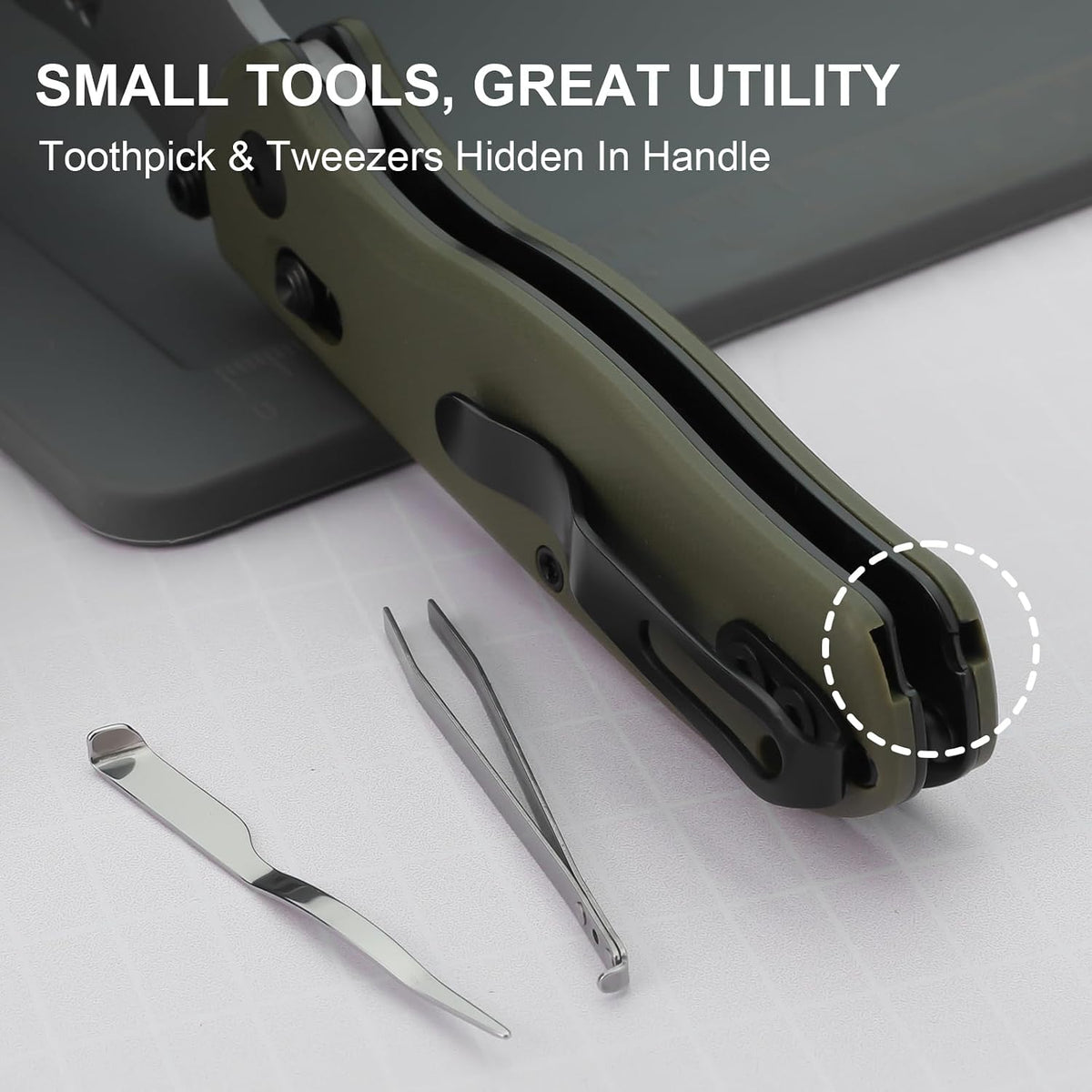 Uti Bear(Tool-Free Version) Folding Utility Knife, Quick Change Box Cutter EDC knife with 5PCS Razor Blades, Clutch Lock & Pocket Clip Small Pocket Knives for Men Women V3619JA6