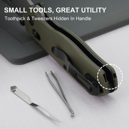 Uti Bear(Tool-Free Version) Folding Utility Knife, Quick Change Box Cutter EDC knife with 5PCS Razor Blades, Clutch Lock & Pocket Clip Small Pocket Knives for Men Women V3619JA6