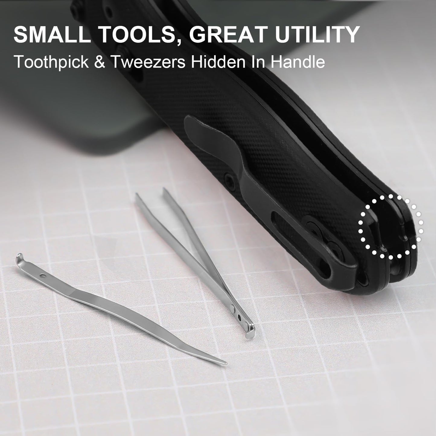 Uti Bear(Tool-Free Version) Folding Utility Knife, Quick Change Box Cutter EDC knife with 5PCS Razor Blades, Clutch Lock & Pocket Clip Small Pocket Knives for Men Women V3619JA6
