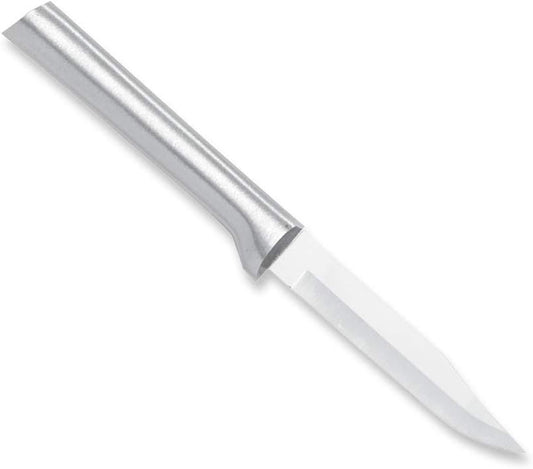 Regular Paring Knife (R101), Silver Handle | 3.25" Stainless Steel Blade, Silver Cast Aluminum Handle
