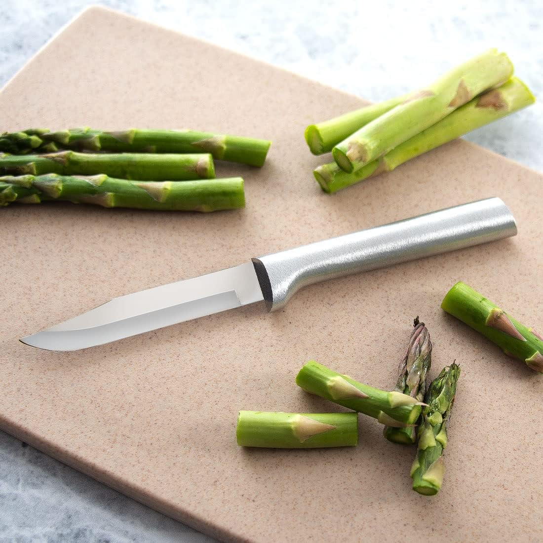 Regular Paring Knife (R101), Silver Handle | 3.25" Stainless Steel Blade, Silver Cast Aluminum Handle