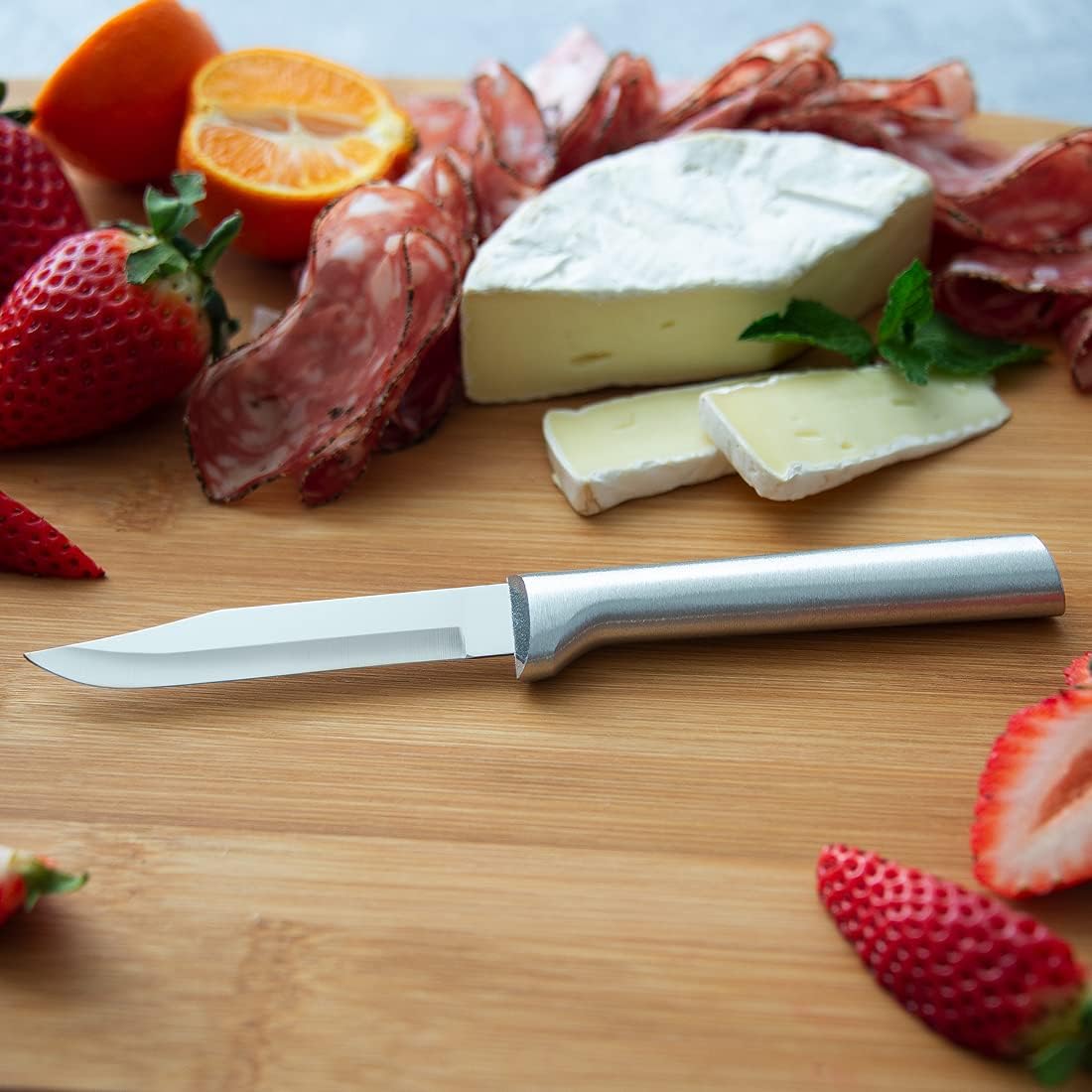 Regular Paring Knife (R101), Silver Handle | 3.25" Stainless Steel Blade, Silver Cast Aluminum Handle