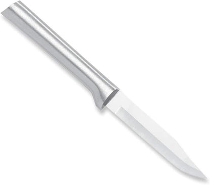 Regular Paring Knife (R101), Silver Handle | 3.25" Stainless Steel Blade, Silver Cast Aluminum Handle