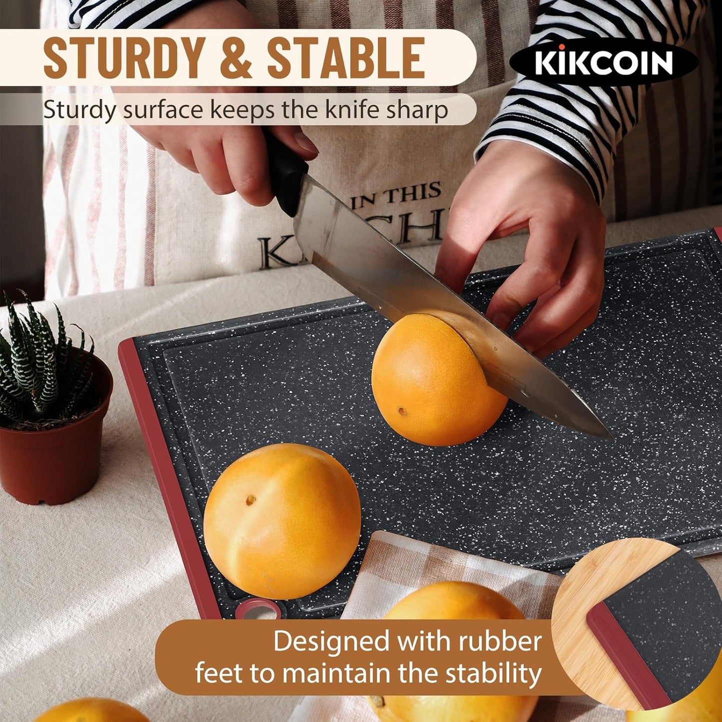 Plastic Cutting Boards for Kitchen, 3-Piece Large Cutting Board Set Dishwasher Safe Chopping Boards with Non-slip Feet and Juice Grooves, White