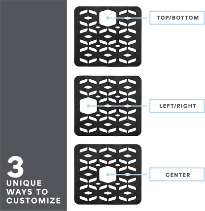 . Kitchen Sink Mat, 12.8" x 11.3", Grey | Cut-to-Fit Drain Hole, Raised Feet for Water Flow, Protect Sink Basin, Dishwasher Safe