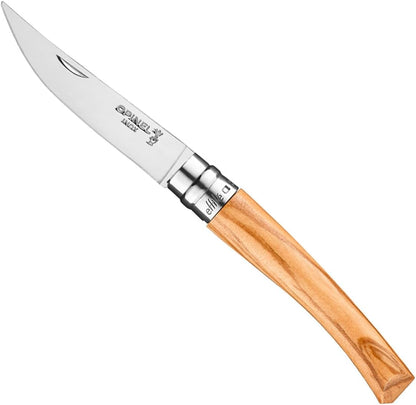 Effile Slimline Series Folding Fillet Knife – Slim Blade Folding Knife, Virobloc Locking Collar, Sustainably Harvested Wood Handles, Updated Blade Profile (Beechwood/No.12)