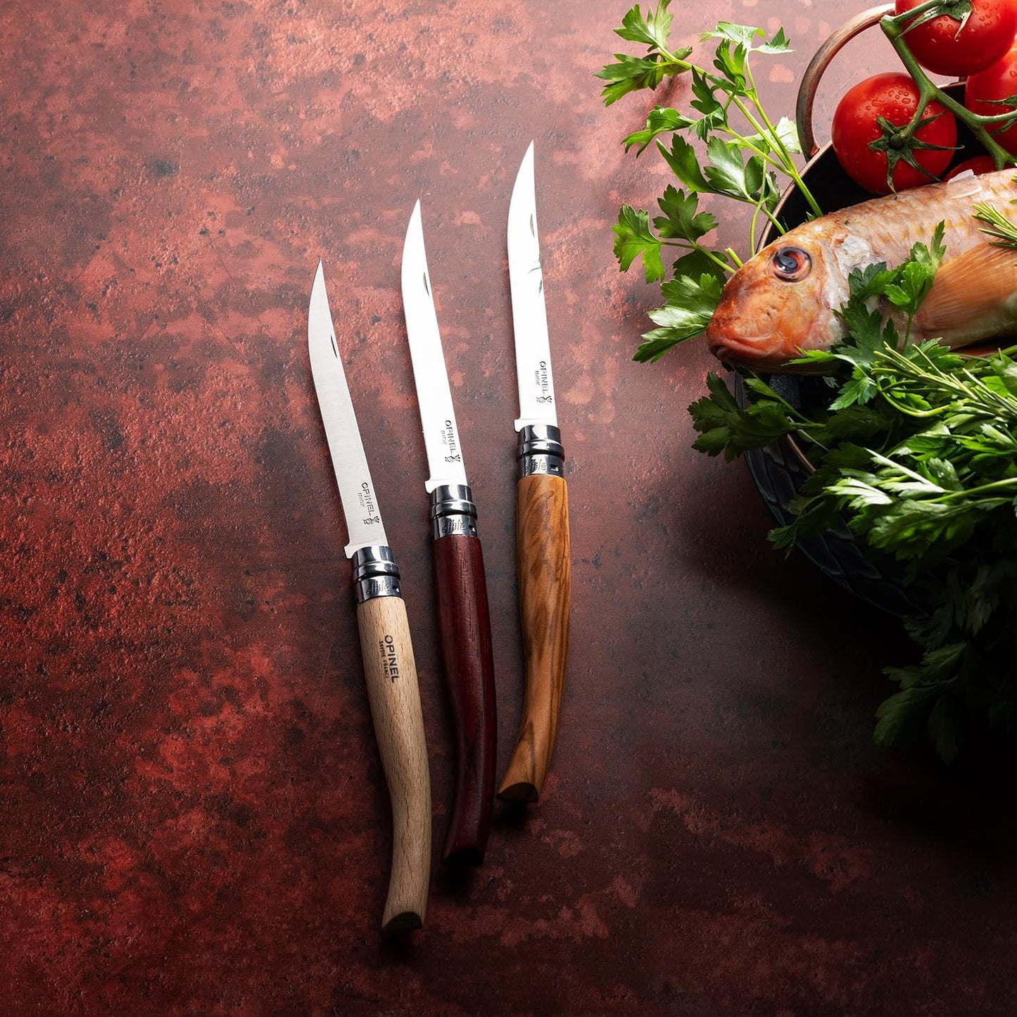 Effile Slimline Series Folding Fillet Knife – Slim Blade Folding Knife, Virobloc Locking Collar, Sustainably Harvested Wood Handles, Updated Blade Profile (Beechwood/No.12)