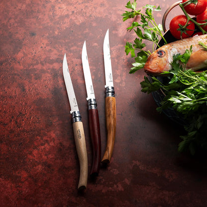 Effile Slimline Series Folding Fillet Knife – Slim Blade Folding Knife, Virobloc Locking Collar, Sustainably Harvested Wood Handles, Updated Blade Profile (Beechwood/No.12)