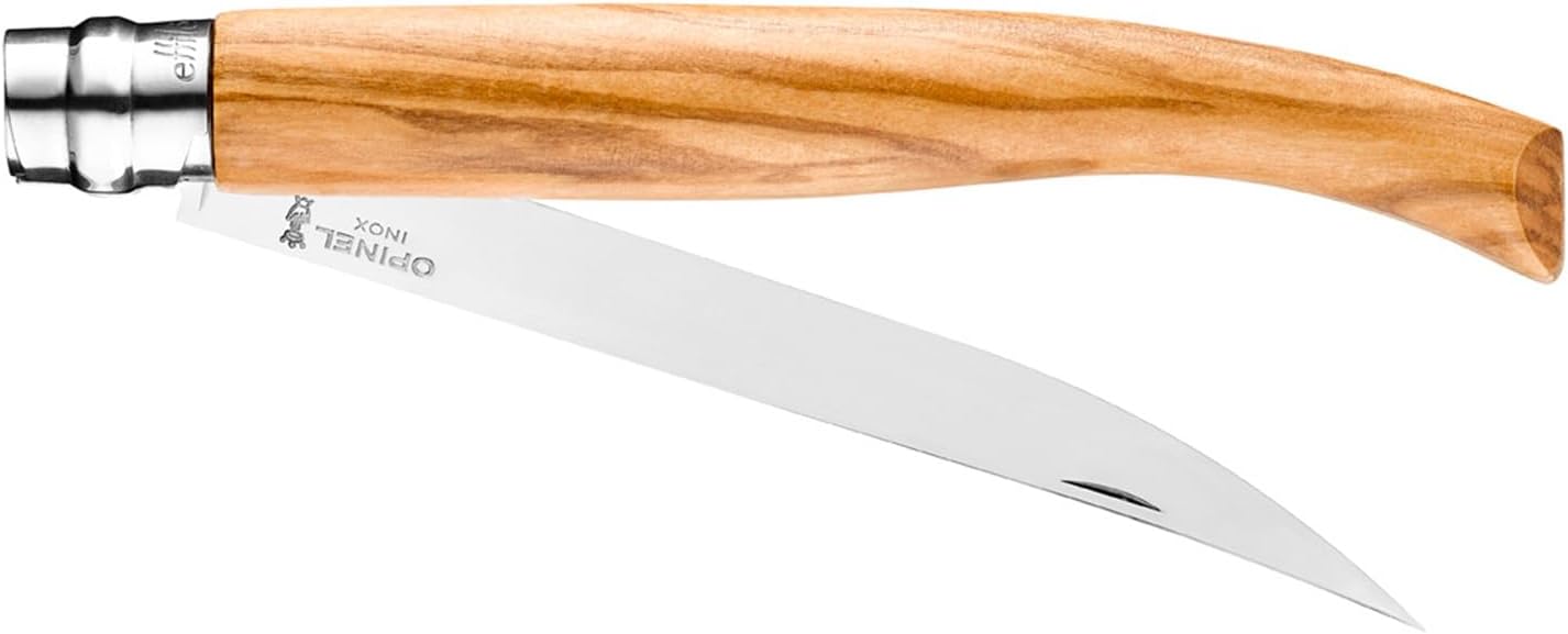 Effile Slimline Series Folding Fillet Knife – Slim Blade Folding Knife, Virobloc Locking Collar, Sustainably Harvested Wood Handles, Updated Blade Profile (Beechwood/No.12)