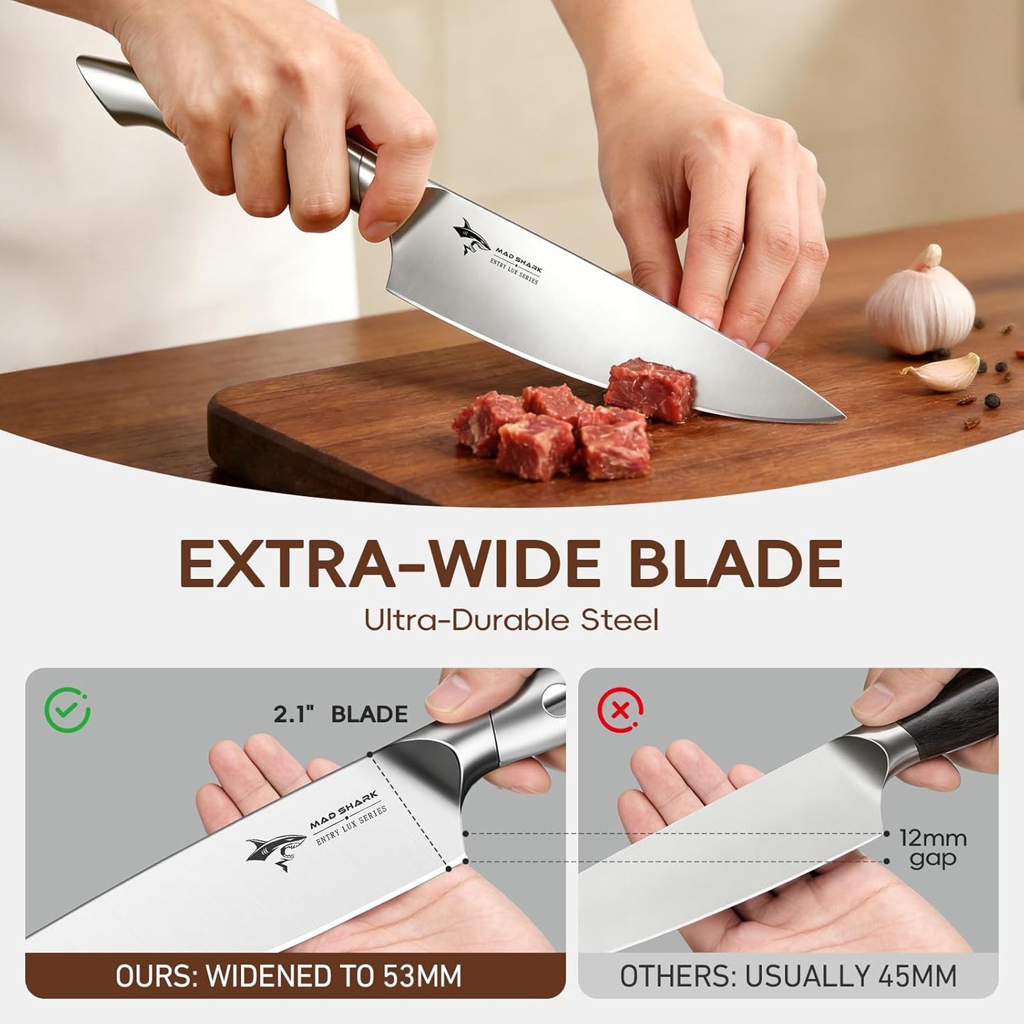 Kitchen Knife Set,5PCS High Carbon Stainless Steel Chef Knife Set | Ultra Sharp Blades, Ergonomic Non-Slip Grip Kitchen Cutlery Set With Gift Box, Great For Daily Cooking & Holiday Gifting