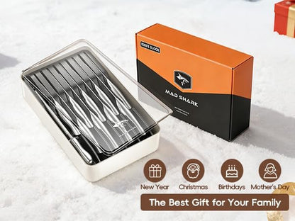 Kitchen Knife Set,5PCS High Carbon Stainless Steel Chef Knife Set | Ultra Sharp Blades, Ergonomic Non-Slip Grip Kitchen Cutlery Set With Gift Box, Great For Daily Cooking & Holiday Gifting