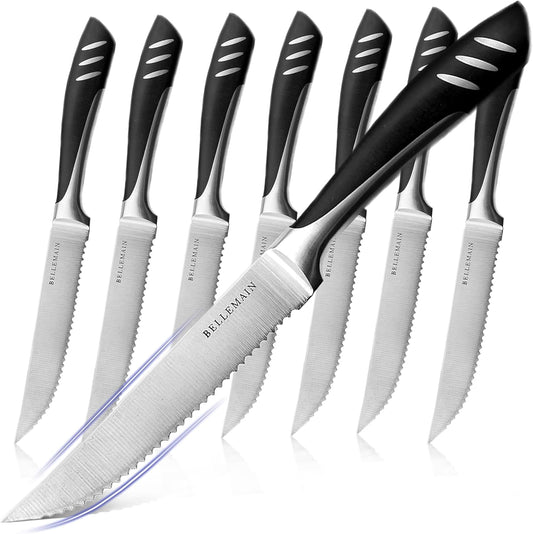 Steak Knife Set of 8, Serrated Stainless Steel, Dishwasher Safe