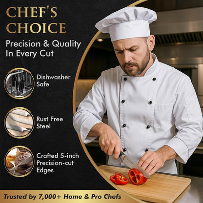 Steak Knife Set of 8, Serrated Stainless Steel, Dishwasher Safe
