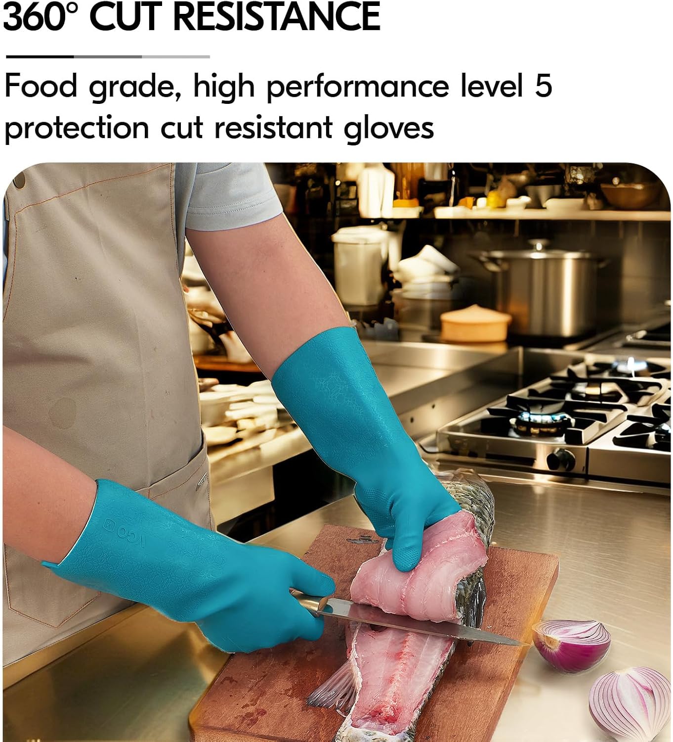 ... 1Pair Cut Resistant Work Gloves Men,Cut-proof,Seamless,HPPE Anti-cut Liner,EN388 level E,ANSI level A5(TP1117CTA5)