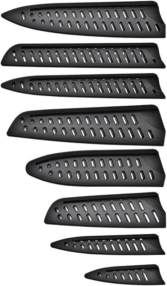 8 Pieces Universal Knife Guards Set, Plastic Kitchen Knife Covers Sleeves Knife Sheath Blade Protector for Paring Utility Santoku Nakiri Cleaver Bread Carving Chef Knife