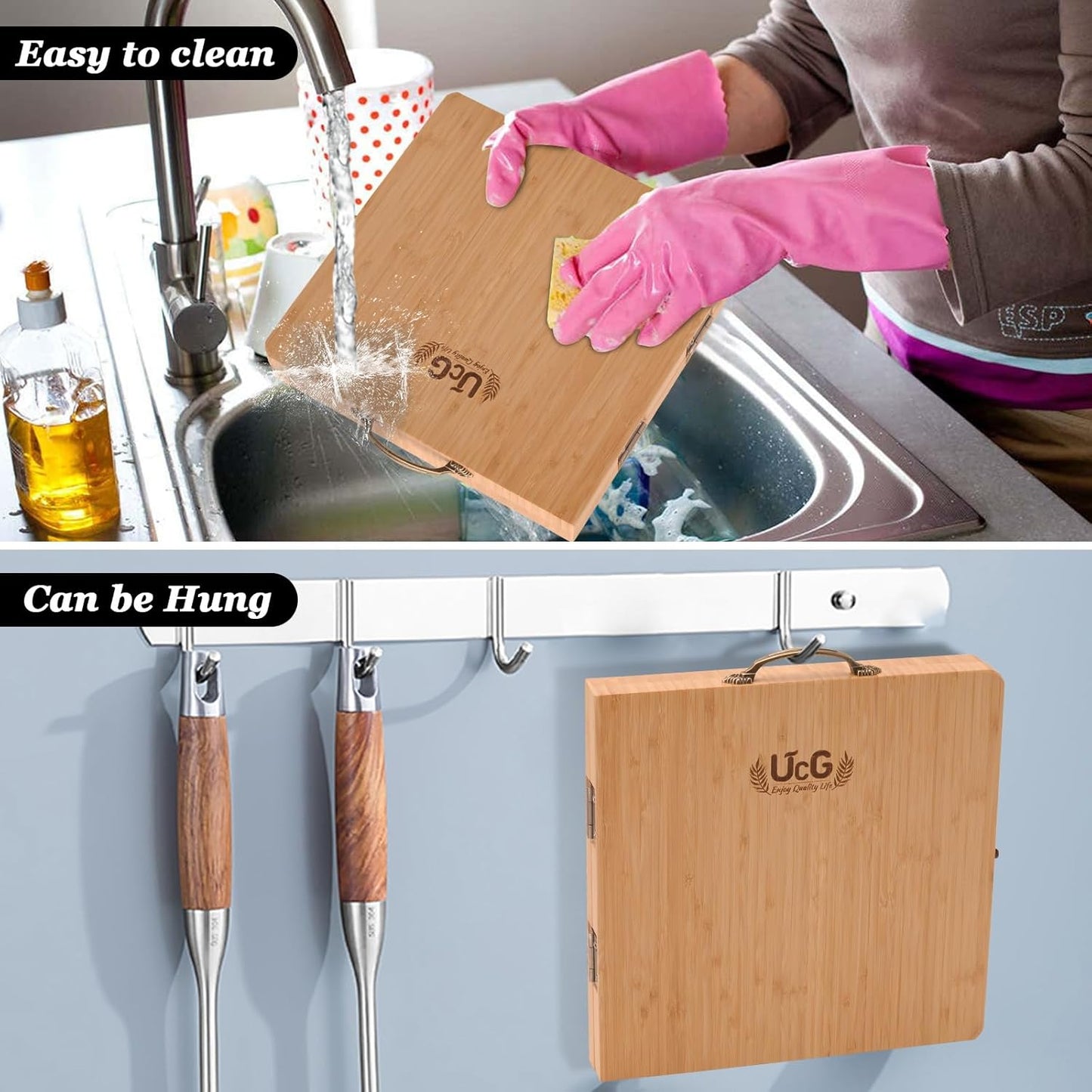 Charcuterie Board Gifts for Women: Bamboo Folding Cheese Board with Knife | Unique White Elephant Gift Wedding Housewarming Mothers Day Birthday Party Bridal Shower Gift