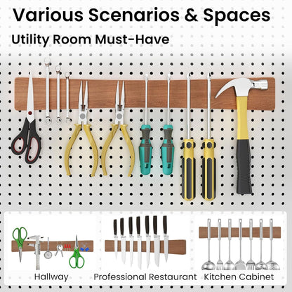 Large Magnetic Knife Strips, 24 Inch Magnetic Knife Holder for Wall | Wood