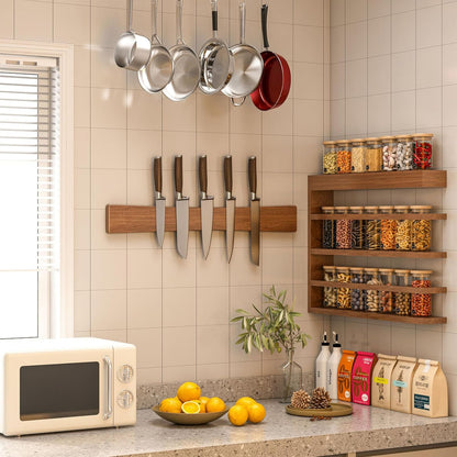 Large Magnetic Knife Strips, 24 Inch Magnetic Knife Holder for Wall | Wood