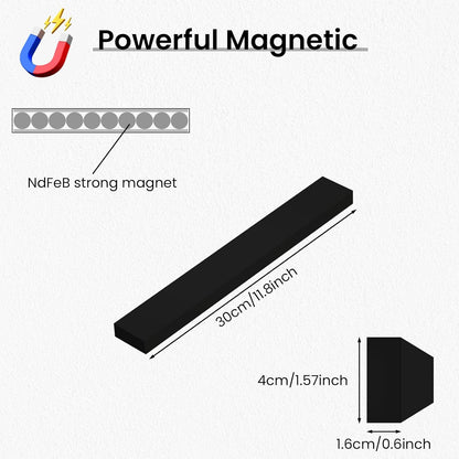 Large Magnetic Knife Strips, 24 Inch Magnetic Knife Holder for Wall | Wood