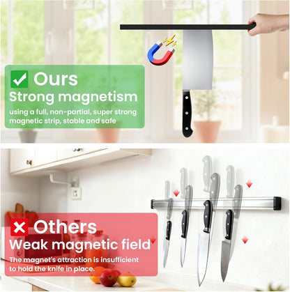 Large Magnetic Knife Strips, 24 Inch Magnetic Knife Holder for Wall | Wood