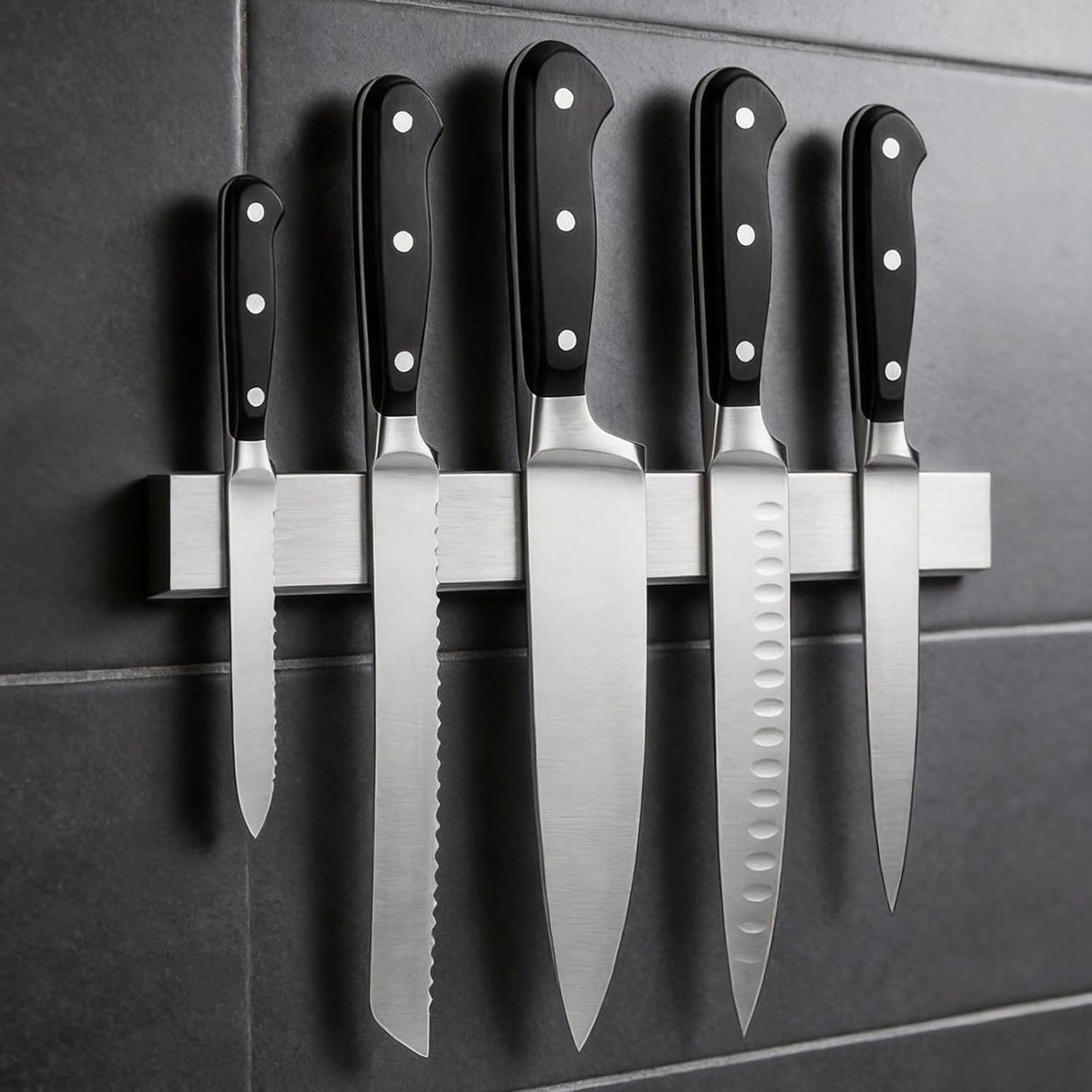 Large Magnetic Knife Strips, 24 Inch Magnetic Knife Holder for Wall | Wood