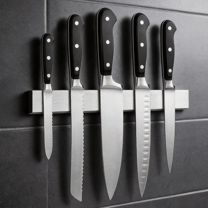 Large Magnetic Knife Strips, 24 Inch Magnetic Knife Holder for Wall | Wood