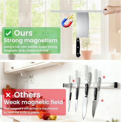 Large Magnetic Knife Strips, 24 Inch Magnetic Knife Holder for Wall | Wood