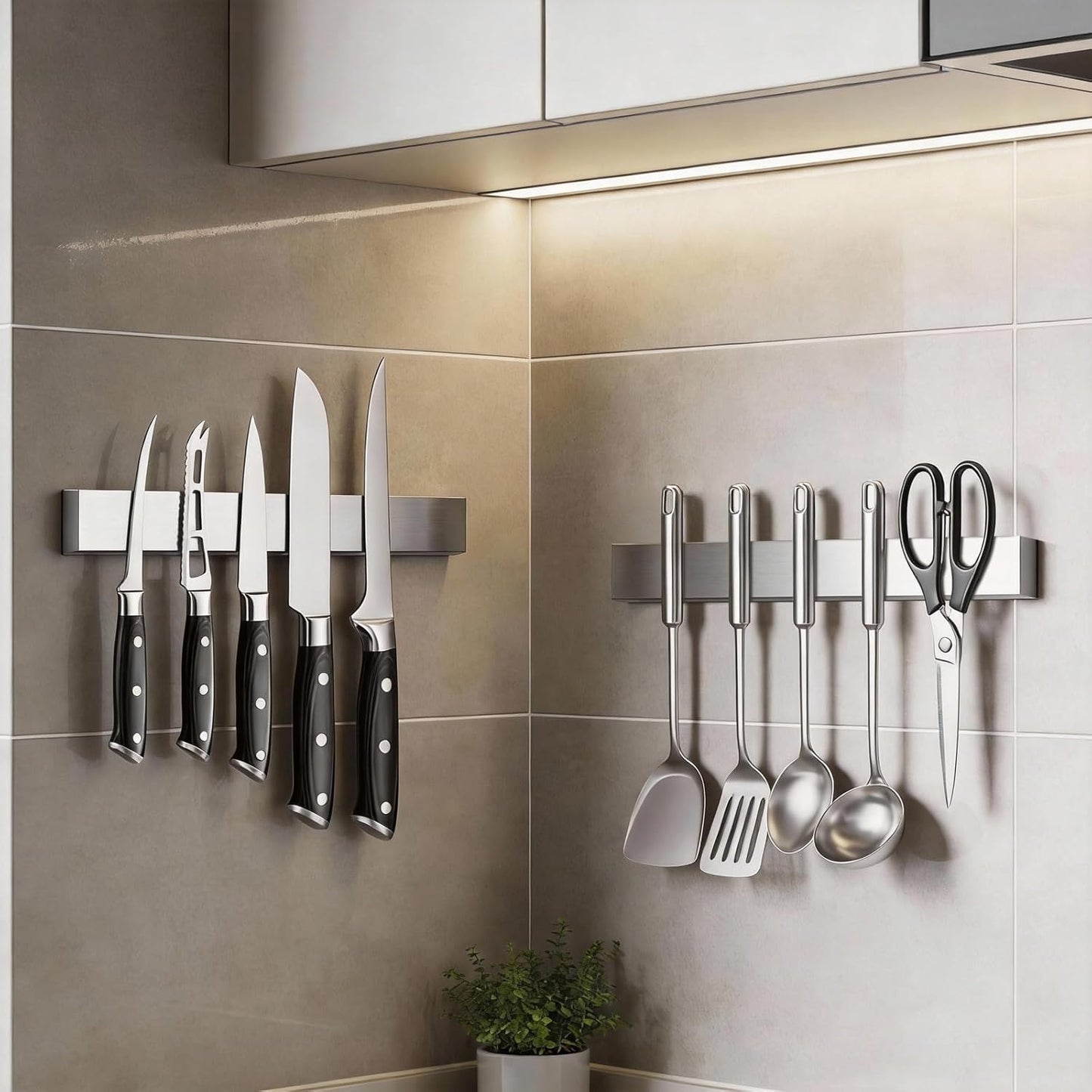 Large Magnetic Knife Strips, 24 Inch Magnetic Knife Holder for Wall | Wood