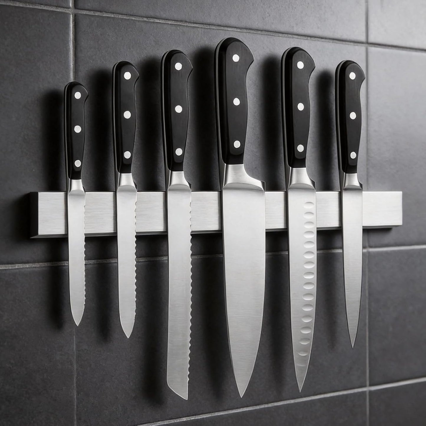 Large Magnetic Knife Strips, 24 Inch Magnetic Knife Holder for Wall | Wood