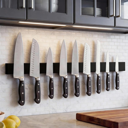 Large Magnetic Knife Strips, 24 Inch Magnetic Knife Holder for Wall | Wood