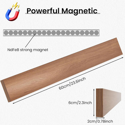 Large Magnetic Knife Strips, 24 Inch Magnetic Knife Holder for Wall | Wood