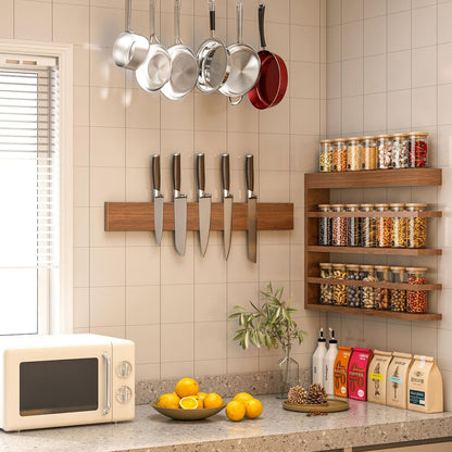 Large Magnetic Knife Strips, 24 Inch Magnetic Knife Holder for Wall | Wood