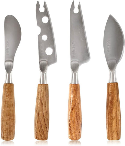 Stainless Steel Mini Cheese Knives - Oslo for All Types of Cheese - Multi-Functional Cheese Slicer - Handheld Slicer - Silver Non-Stick - Dishwasher Safe - for Kitchen Cooking
