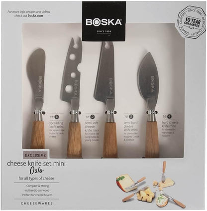 Stainless Steel Mini Cheese Knives - Oslo for All Types of Cheese - Multi-Functional Cheese Slicer - Handheld Slicer - Silver Non-Stick - Dishwasher Safe - for Kitchen Cooking